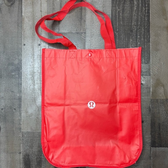 Lululemon Athletica Red ReuseableTote Bag Modern Design large - Picture 1 of 7